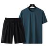 Dm Ice Thin Men's Casual Sports Set Quick Drying and Breathable T-shirt Short Sleeved Shorts Set Men's Casual