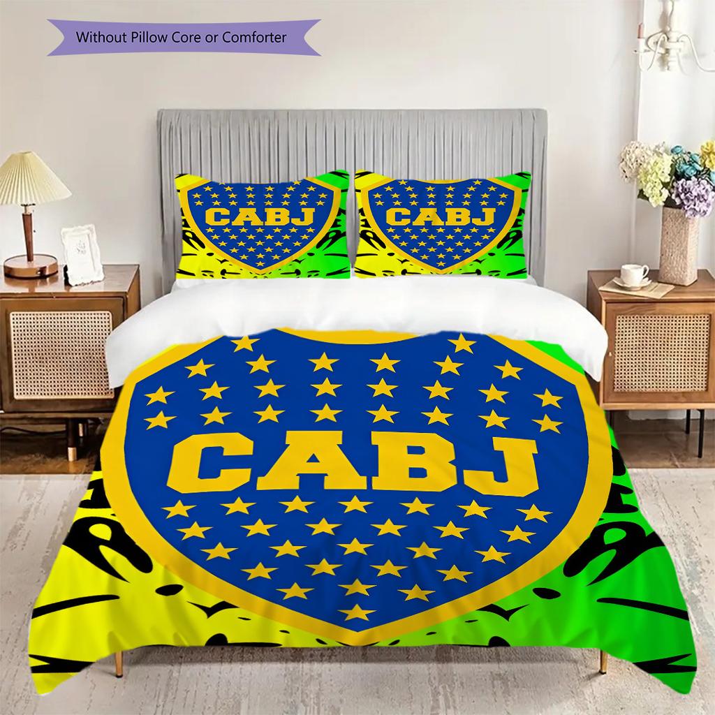 Boca Juniors Pattern Bedding Quilt Set Quilt Cover Pillowcase Home Decoration Birthday Gift (1 * duvet cover + 2 * pillowcase, without core)