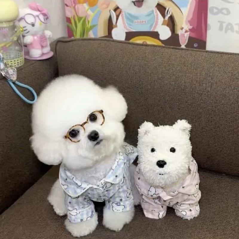 Pet Dog Pajamas Lightweight Cotton Sleepwear Small Breeds Teddy Bichon Pomeranian Cartoon Shirt