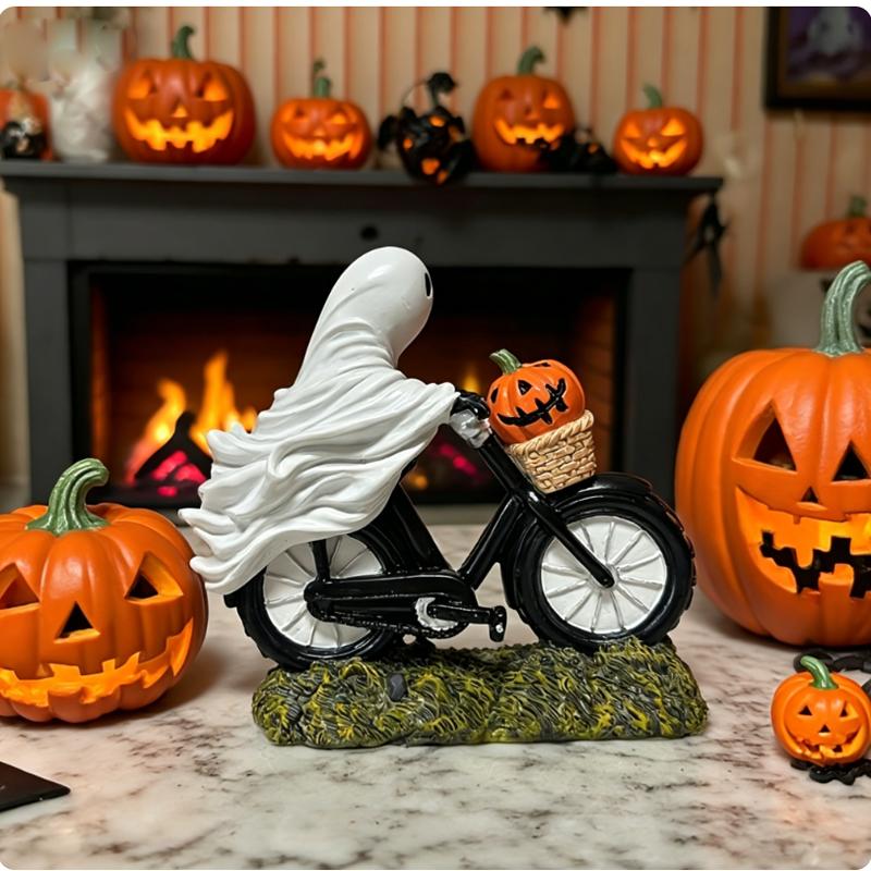 Новый Креативный Призрак на Велосипеде Хэллоуинский Орнамент, Настольный Декор для Дома и Офиса, Подарок для Декора Праздничной Вечеринки