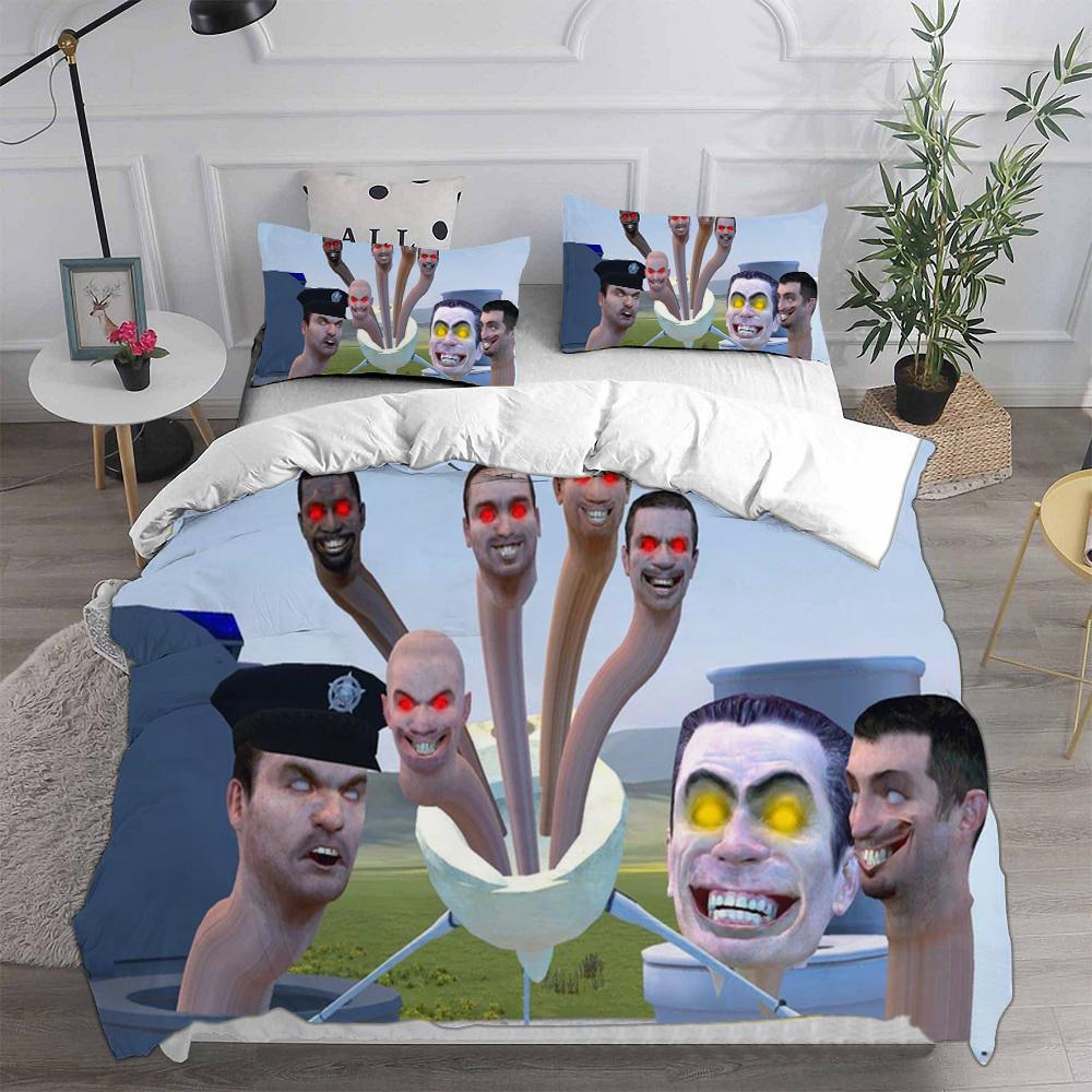 Игра Скибиди Туалет Арале Комплект постельного белья Одеяло Покрывало Пододеяльник Наволочка Набор из 2-3 предметов Детский Взрослый Размер