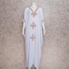 2022 элегантное золотое вышитое кафтан в стиле ретро с v-образным вырезом белое платье больших размеров женская одежда летняя пляжная одежда купальный костюм накидка