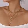 Women European Exaggerated Long Choker Oil Dripping Heart Butterfly Snake Element Jewelry Punk Hip Hop Layered Necklace