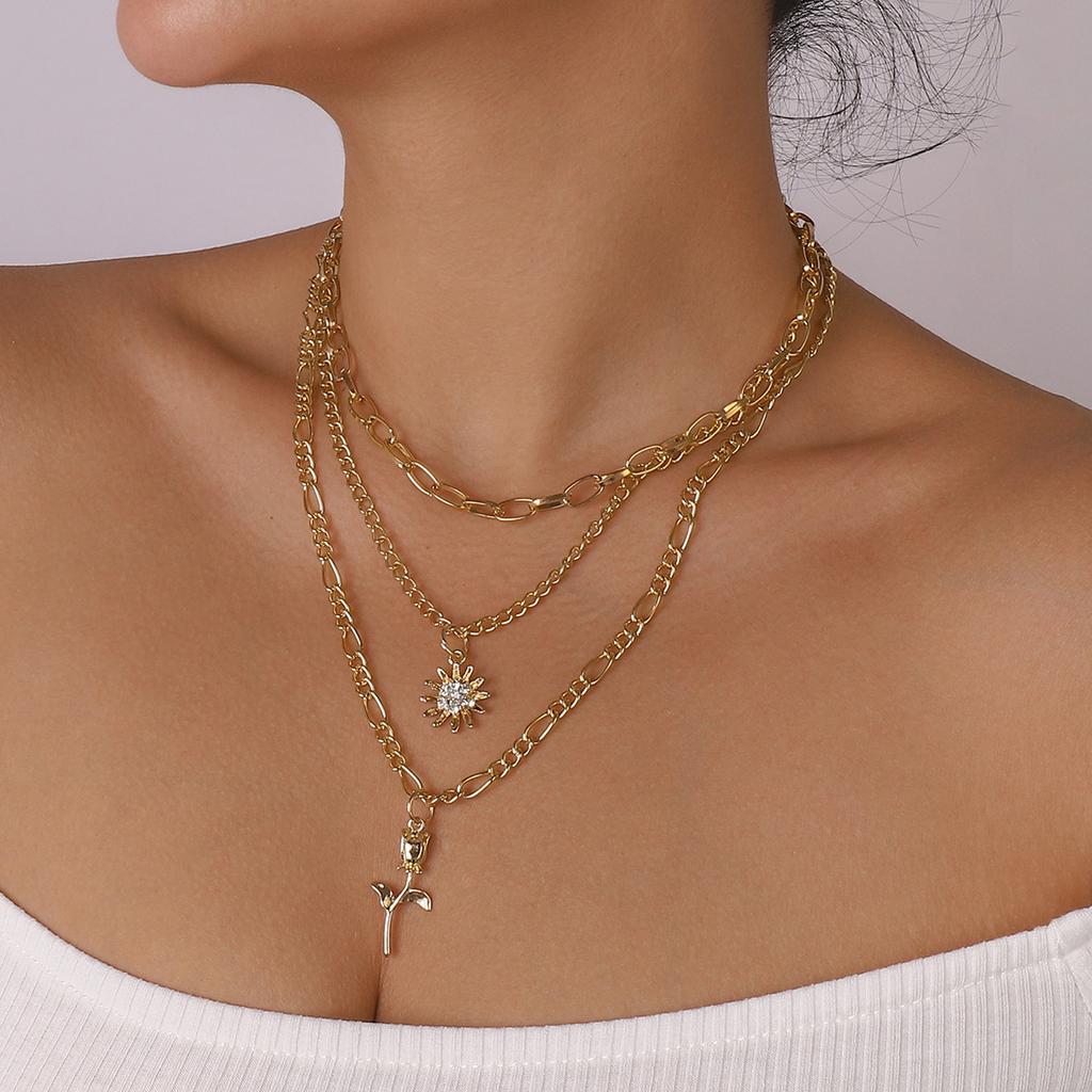 Women European Exaggerated Long Choker Oil Dripping Heart Butterfly Snake Element Jewelry Punk Hip Hop Layered Necklace