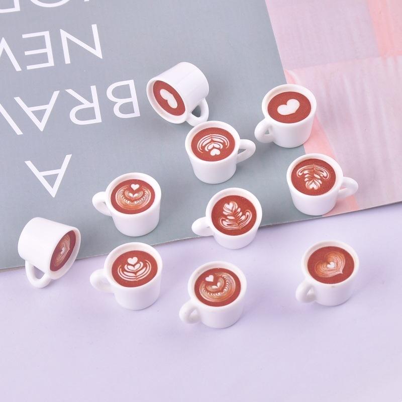 10Pcs Mini Miniature Coffee Cups Resin Charms Funny Cute Drink Diy Crafts Pendant For Earring Keychain Jewelry Make