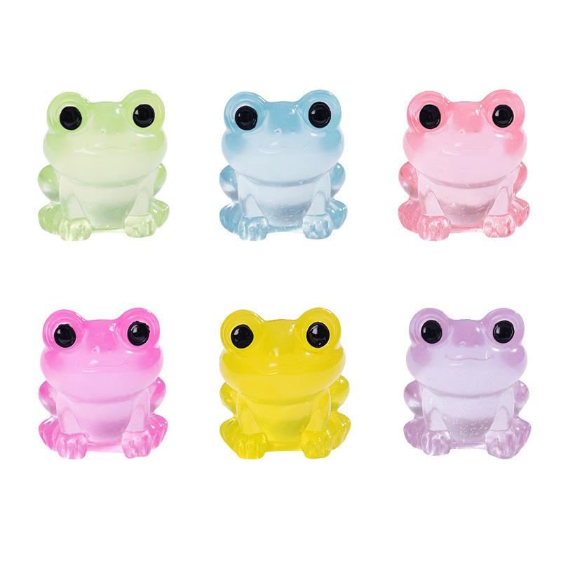 Micro Landscape Cute Glow-in-the-dark Frog Doll Decoration Accessories Resin Crafts Car Desktop Decoration