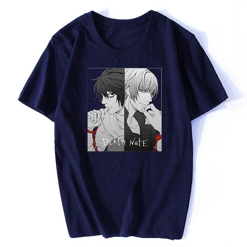 Летняя женская футболка унисекс Death Note, модная хлопковая футболка с короткими рукавами, футболки в стиле хип-хоп, топы с аниме, уличная одежда большого размера