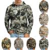 Мужская толстовка с капюшоном свободного кроя в стиле кэжуал с камуфляжным принтом