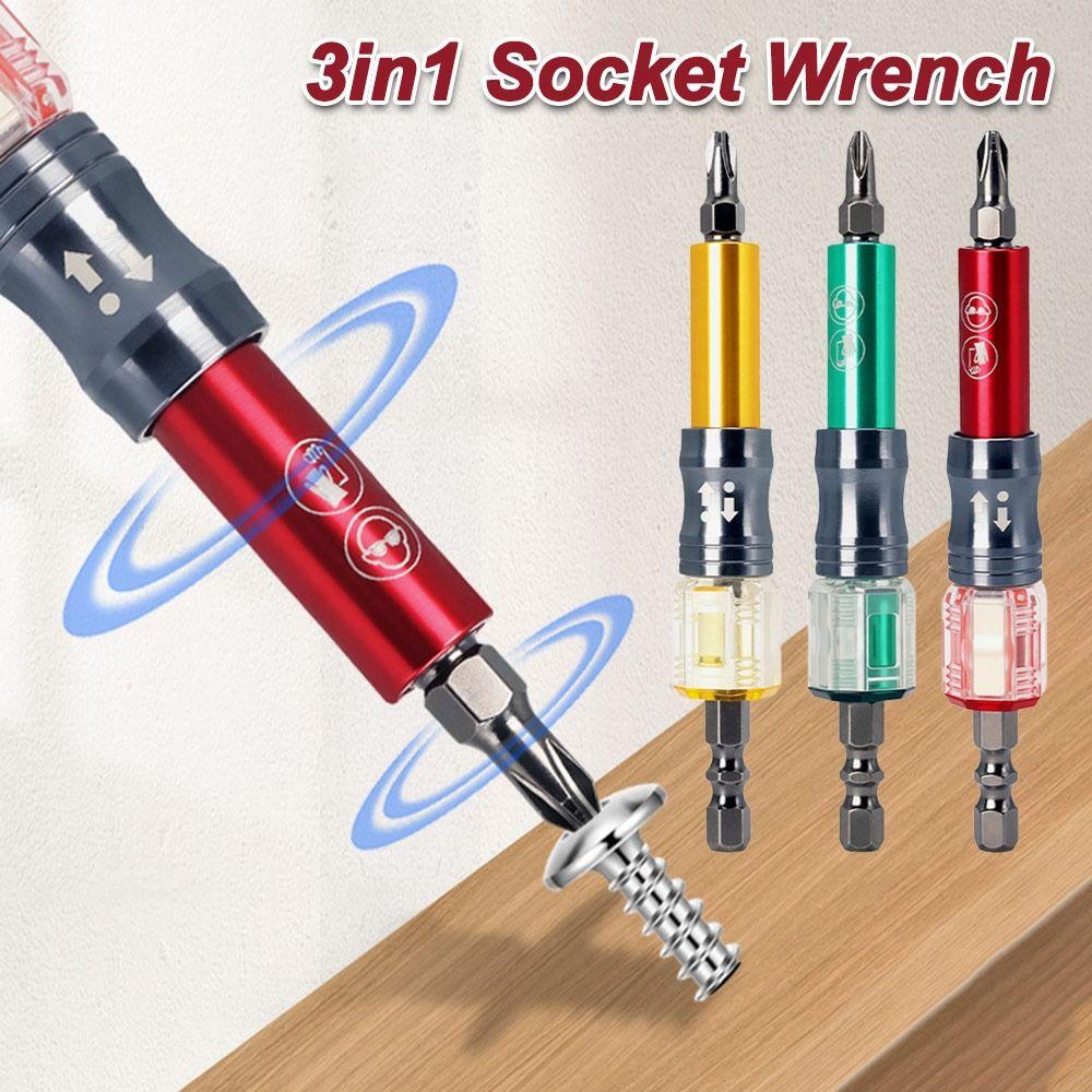 Dual-purpose Magnetic Screwdriver Bits Multi-functional Woodworking Socket Wrench