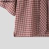 INCERUN Summer Oversized Men Tie Up Neck Half Sleeve Plaid Print Casual Loose Shirts