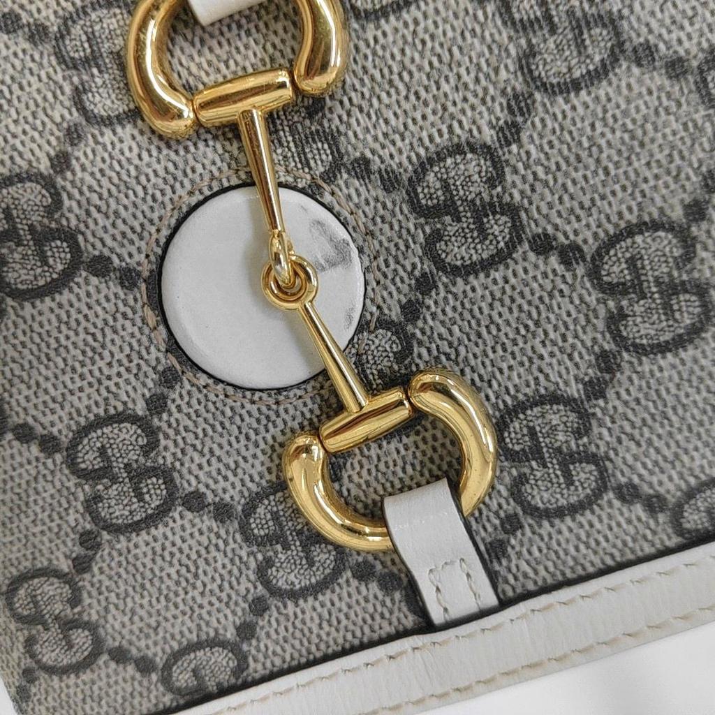 [Pre-Owned] Gucci Horsebit 1955 Mini Bag 'Beige/Ebony/White' - Very Good #1BSPNQI