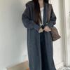 Cozy Hooded Long Knit Cardigan - Thick, Loose Mid-Length Sweater for Autumn/Winter