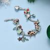 Christmas Snowman Deer Charm Bracelets Zinc Alloy Holiday Gift For Men Women