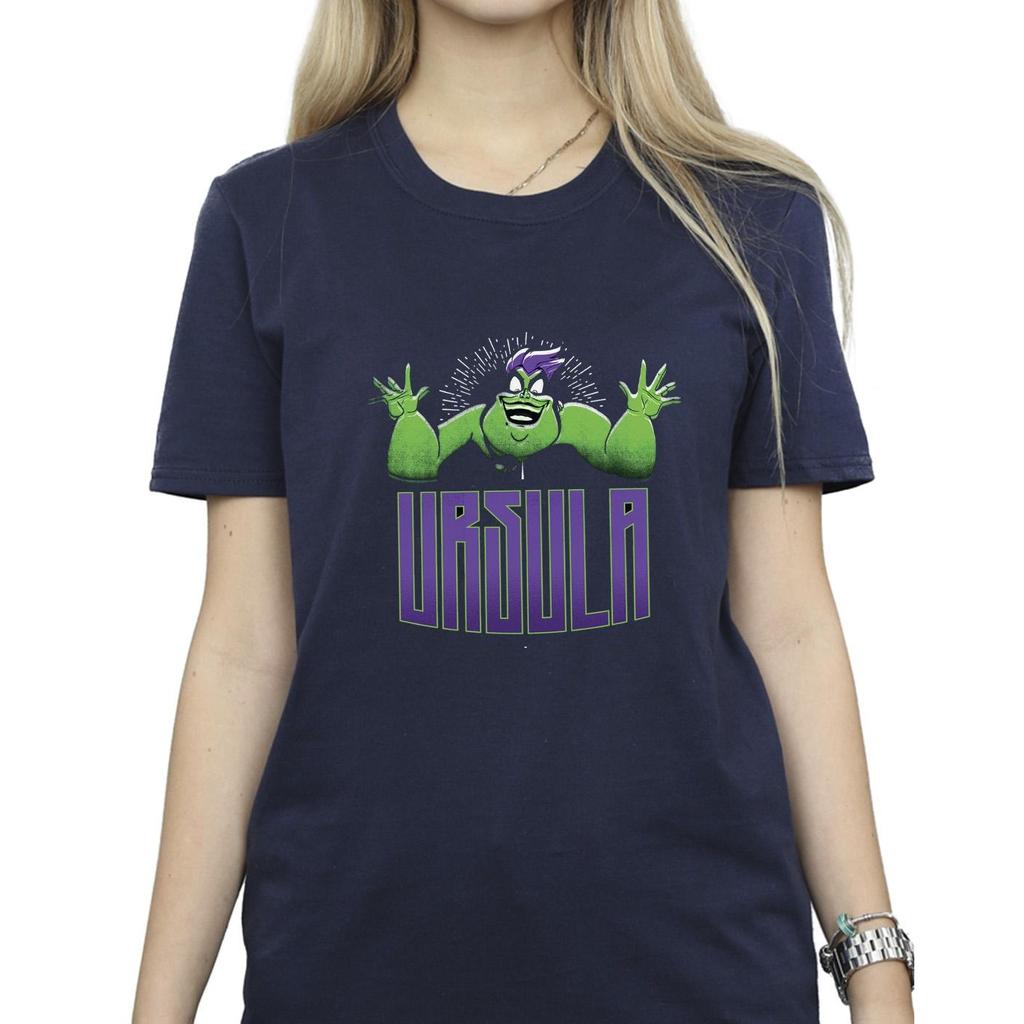 Disney Womens/Ladies Villains Ursula Green Cotton Boyfriend T-Shirt