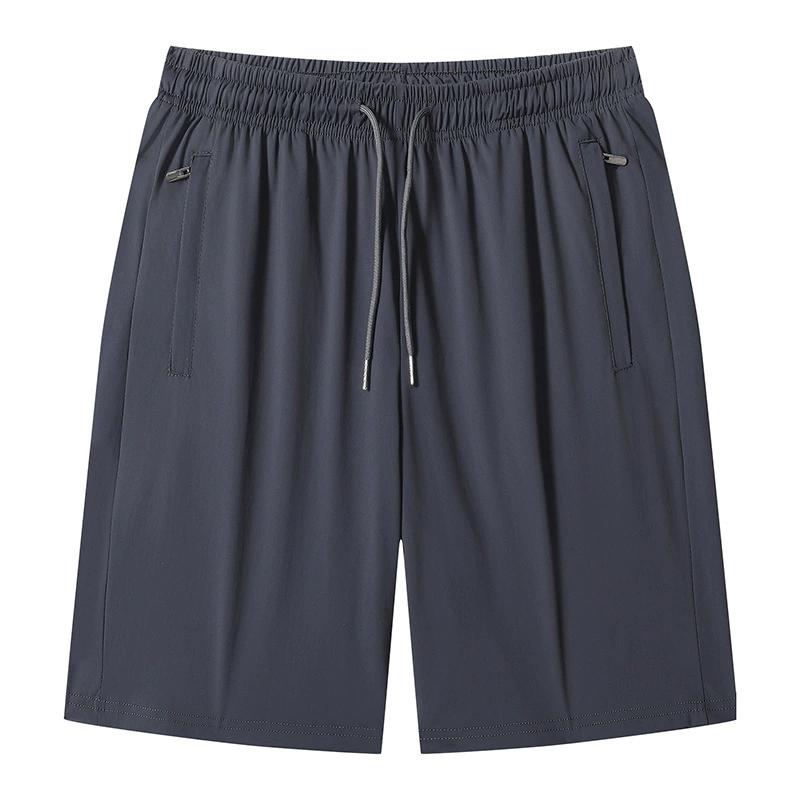 Летние шорты Ice Silk для мужчин, спортивные и повседневные, свободные шорты больших размеров средней длины, летние пляжные шорты Five Quarter для мужчин