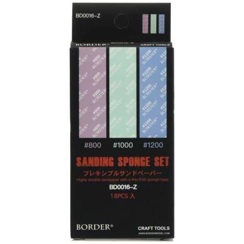 Border Model Sponge File, 800/1000/1200 Grit, Plastic Model Tool, BD016-Z