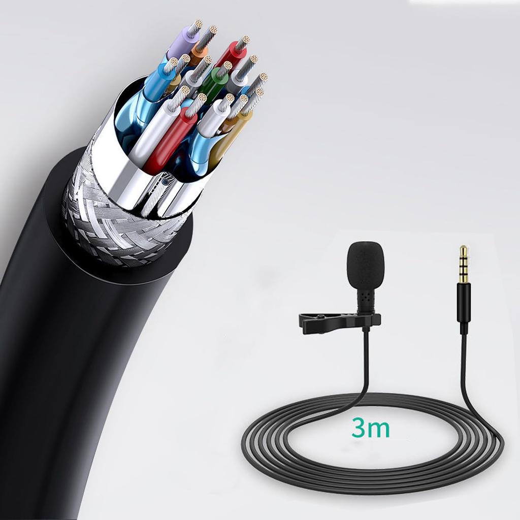 YINKE Петличный проводной конденсаторный микрофон, совместимый со смартфоном, с микрофоном для сбора звука для совместимый с и другими устройствами Микрофон, Микрофон,