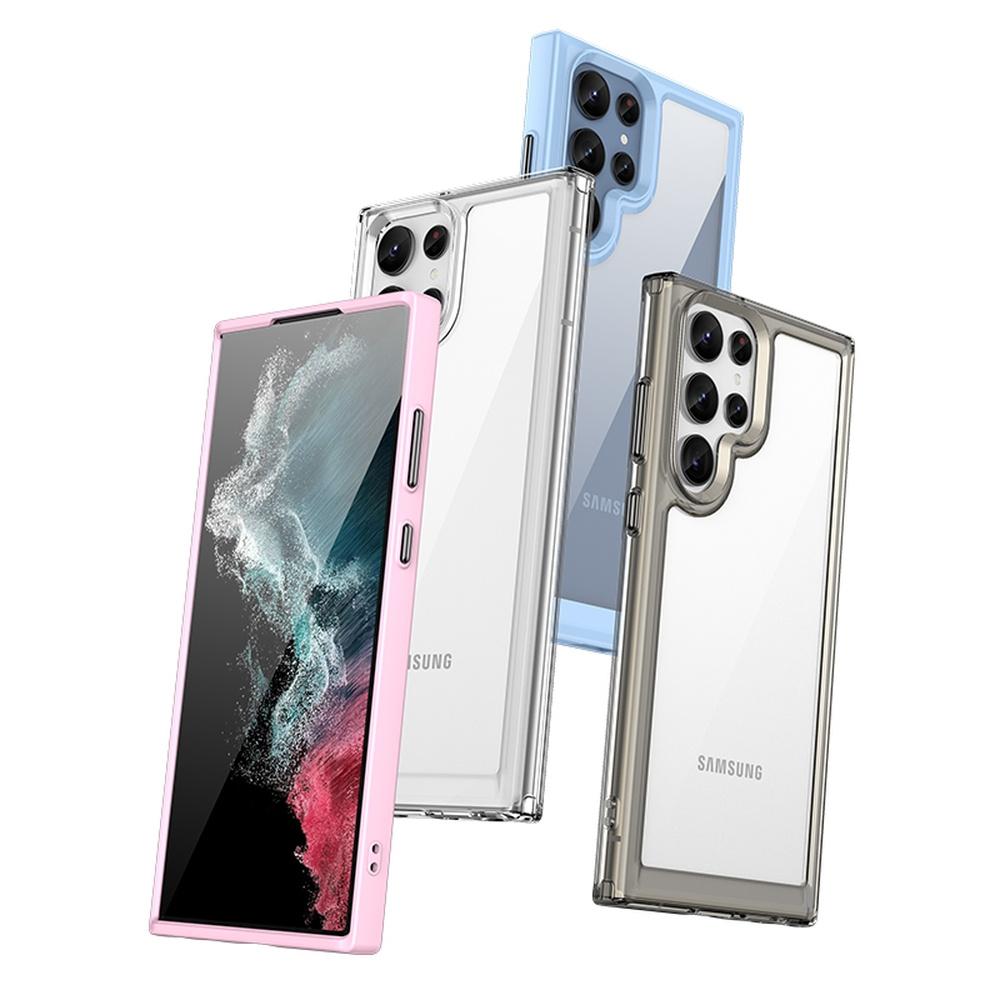 Hurtel Hybrid Red Case with Gel Frame for Samsung S22 Ultra