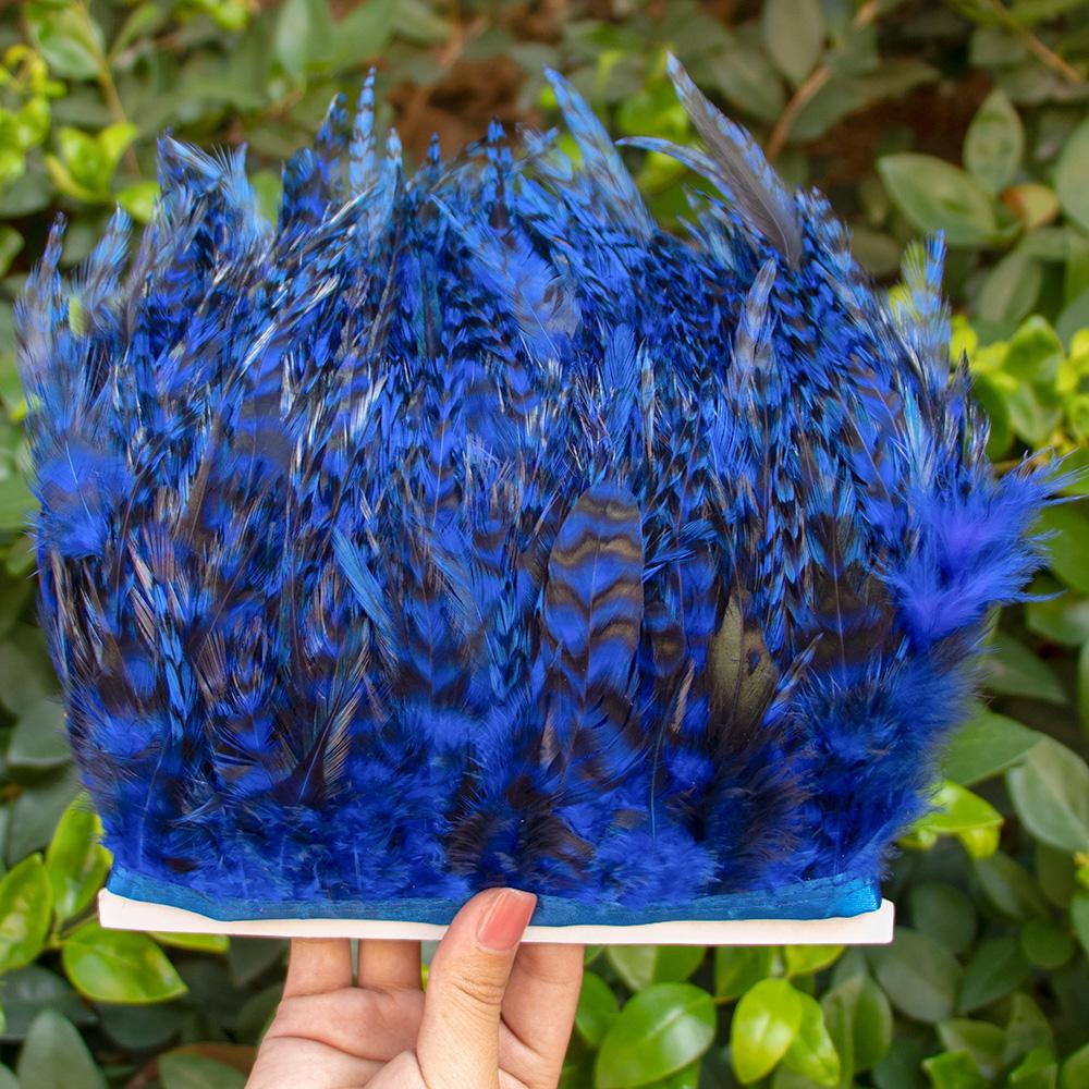 Перья1Метр Окрашенные Петушиные Куриные Перья Отделка 4-6 дюймов Натуральные Перья Фазана для Бахромы Ленты Рукоделия DIY Шитья Одежды Платья Декор