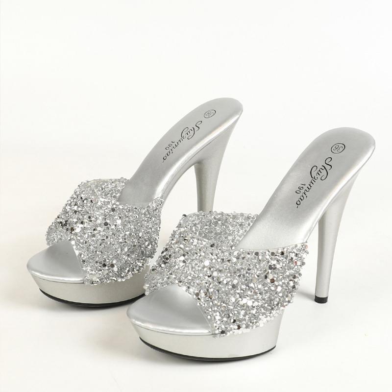 Модные летние туфли на платформе с золотыми каблуками 13 см, босоножки для вечеринок, модные туфли для показа моделей, блестящие женские тапочки на тонком каблуке