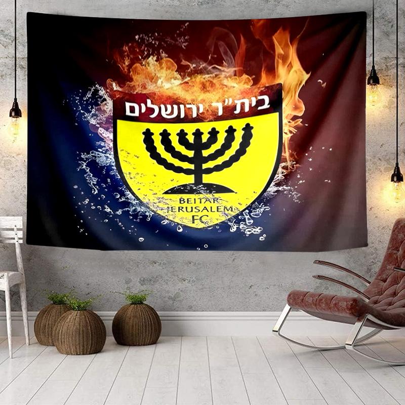 1PC Beitar Jerusalem Emblem Tapestry Hanging for Bedroom,Livingroom, Playroom,Decor Art Room Wall Tapestry Holiday and Birthday Gifts