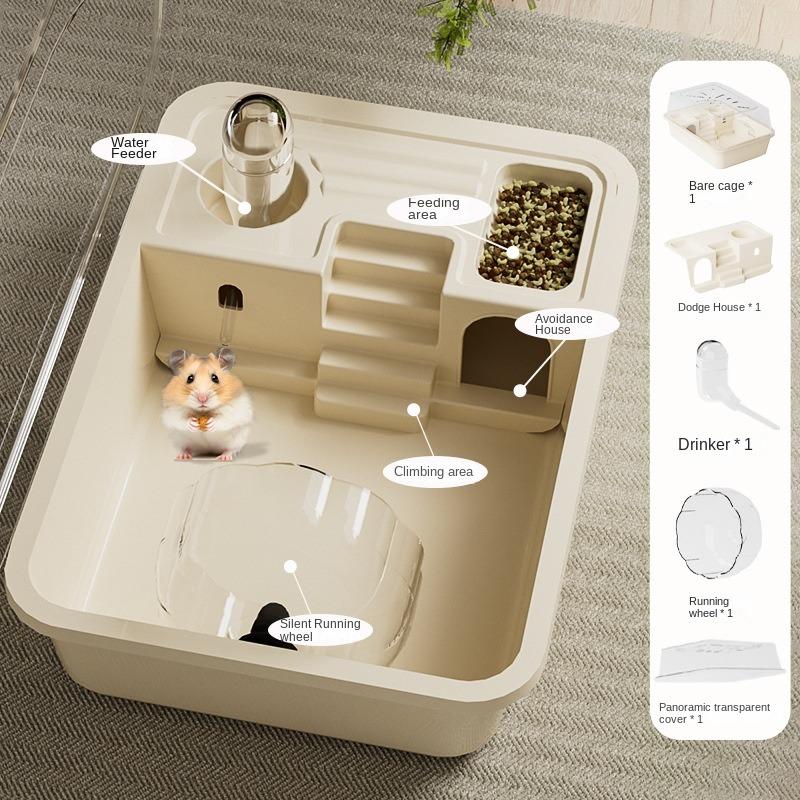 Вентилируемая среда обитания хомяка Прозрачная крышка Дом для маленьких питомцев Вилла Клетка для хомяка для кроликов Мышей