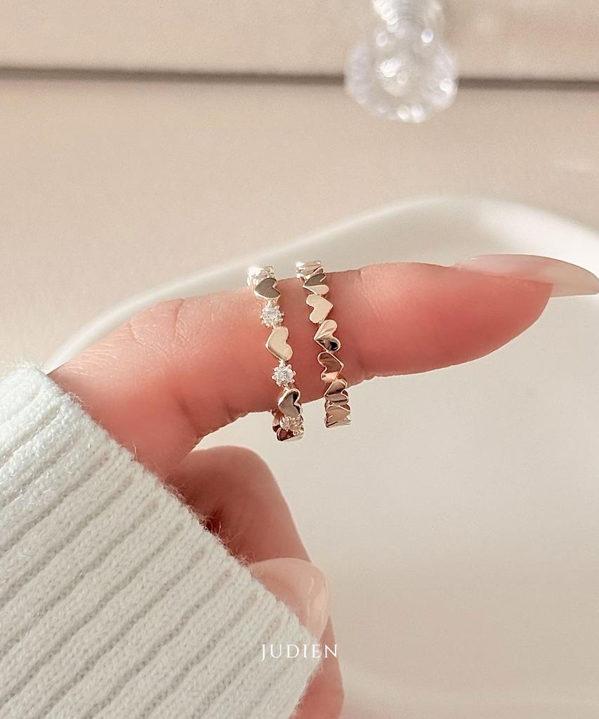 Judien 10K 14K 18K Hachu Heart Cubic Ring