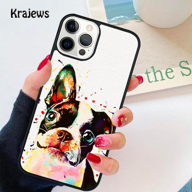 Мягкий чехол для телефона с изображением собаки Бостон-терьер для iPhone 14 XR X XS Max 5S 6S 7 8 Plus SE 2020 11 12 13 Pro Max Mini Phone Cover