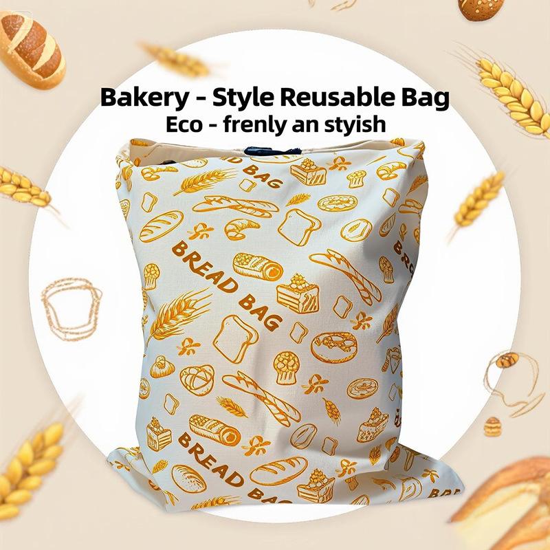Portable Food Grade Cotton Bread Bags Reusable Homemade Loaf Bag Kitchen Storage Bread Large Washable Storage Bag Food Organizer