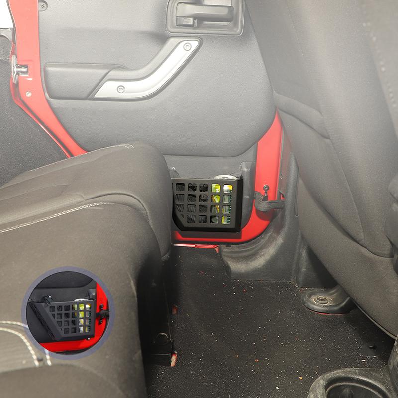 Металлическая сетка для передней и задней двери, карманный ящик для хранения, лоток для хранения водителя, пассажира, органайзер, подходит для Jeep Wrangler JK 2011-2017