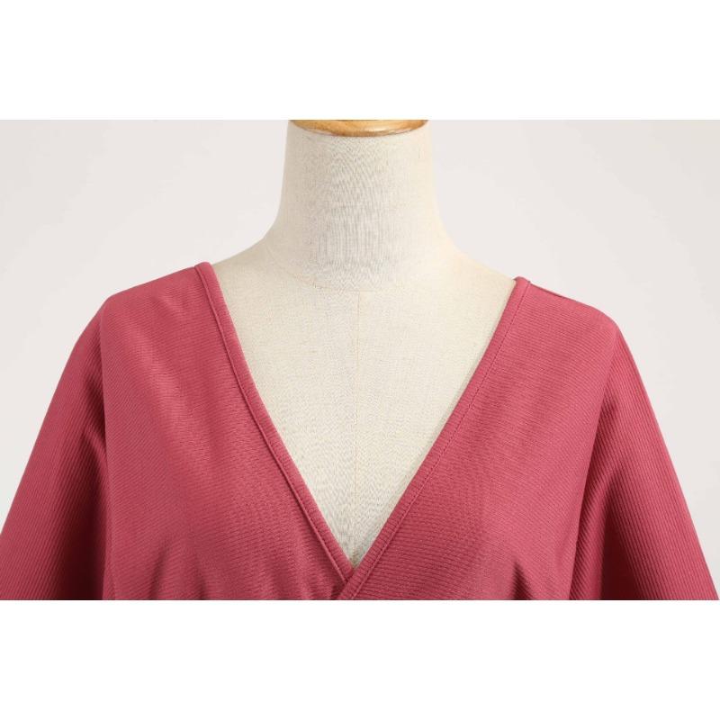 Осенне-зимнее женское трикотажное платье сексуальное с запахом на бедрах теплое платье-свитер