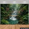 2D баннер «Пышные джунгли» с многоуровневыми водопадами, фон для фотобудки