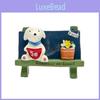 Cartoon Dog Cute Flower Bench Reading Scene Model Ornament For Shooting Props