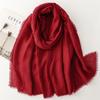 Four Season Thin Solid Color Plain Ethnic Style Cotton And Linen Hand Feel Silk Scarf With Warm Edges, Travel Sun Protection Shawl, Soft