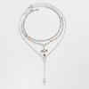 3Pcs/Set Colorful Crystal Cross Pendant Necklace for Men Hip Hop Adjustable Choker Collar Chain Christian Jewelry Accessories
