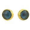 [Q9823] - Golden Blue 'Cléopatra' Artisanal Earrings - 14 Mm