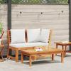 VidaXL Garden Lounge Set 3 Pcs with Cream Cushion Solid Acacia Wood