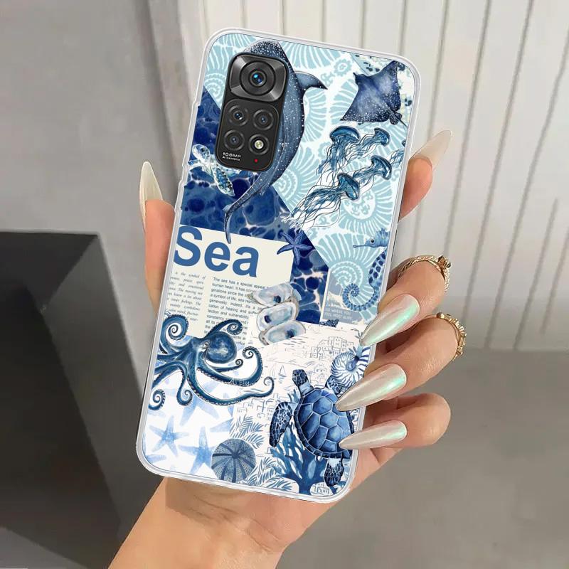 Чехол для телефона Ocean Starfish Sea Turtle Shark для Xiaomi Redmi Note 15 14 14S 13 12S 12 Pro 11S 11 Plus 11T 11E 10S Мягкий Funda Prin