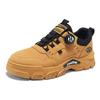Мода Новые Осенние Мужские Кроссовки Кожаные Мужские Ботинки Уличные Горные Короткие Ботинки Вращающиеся Кнопки Рабочая Обувь для Мужчин Платформа Путешествия