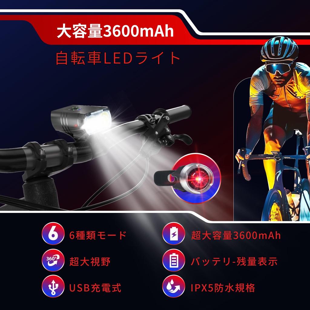 SALATI Road Bike IPX5 6 Lighting Wide with USB Perfect for and Emergency Power Night and Also doubles as a Includes Japanese Instruction