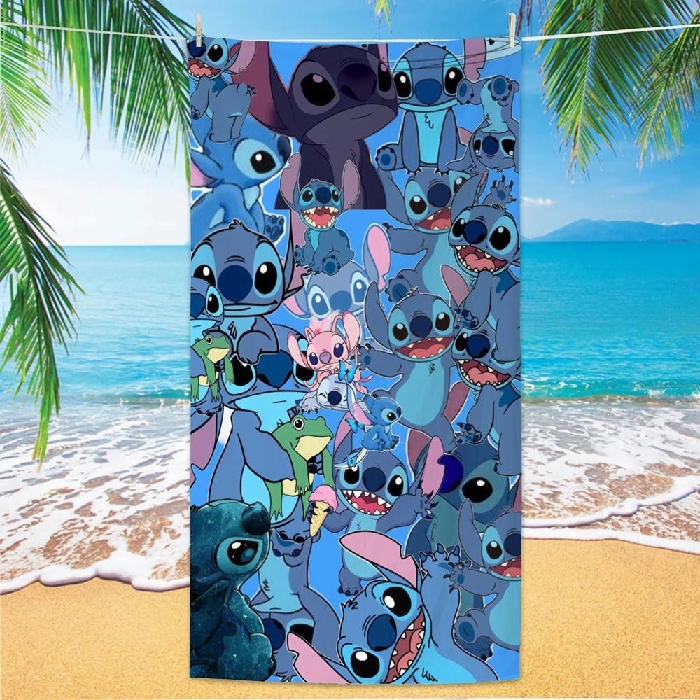 Western Anime Pattern Soft Thick Microfiber Large Towel For Children Beach Swimming