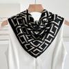 Chessboard plaid 71CM cotton and linen silk scarf small square scarf women's spring and autumn summer thin scarf scarf linen headscarf belt