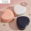 Universal Jewelry Organizer Display Travel Jewelry Case Boxes Portable Jewelry Box Heart Sahpe Leather Storage Zipper Jewelers