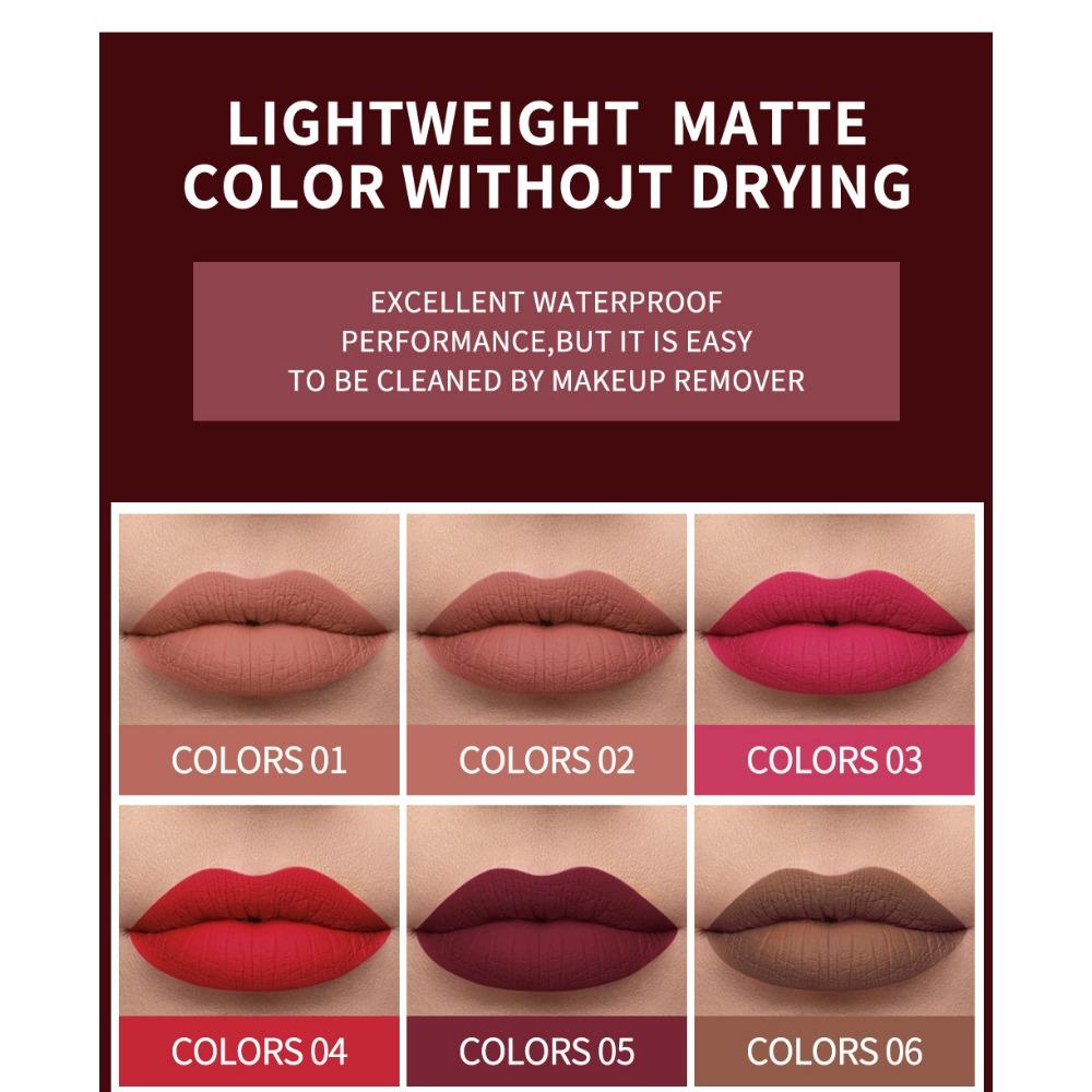HANDAIYAN Mattike Mistige Lip-glês Fan Lip Is Maklik Om Waterdicht Te Kleuren, Net Maklik Te Ferdwinen, Net Bukten, Lippe-ferve-floeistof