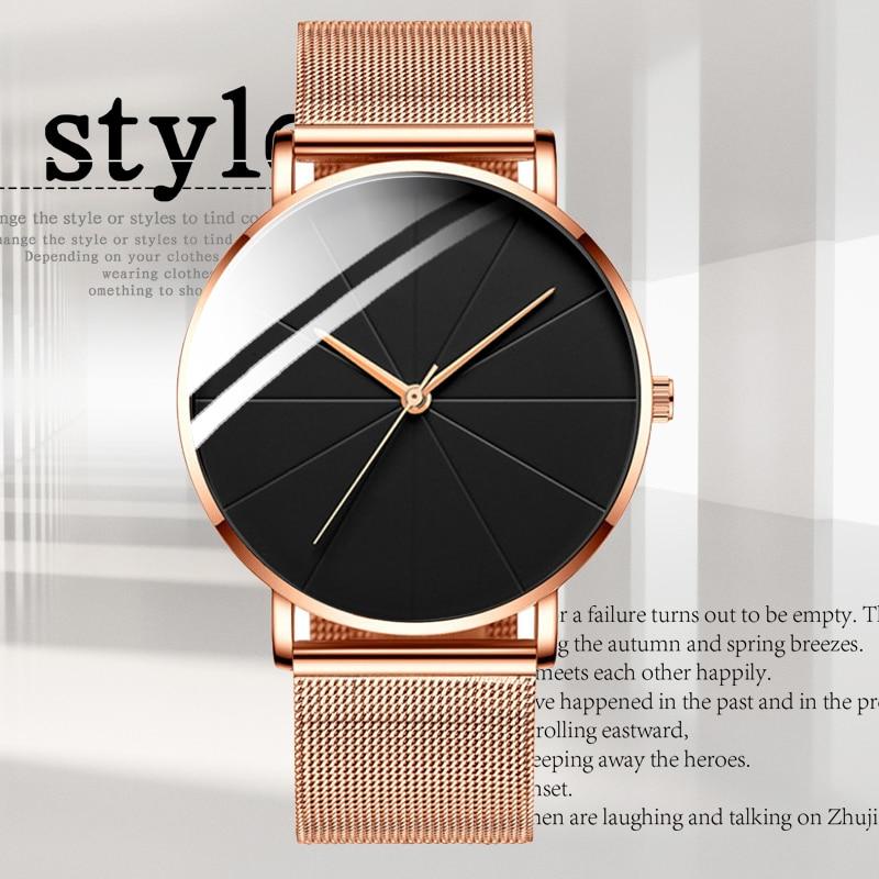 Fashion Mens Watches Stainless Steel Ultra Thin Quartz Wrist Watch Luxury Business Classic Men Watch