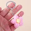 Aihua Hot New Handmade Knitted Keychain Keyring For Women Girl Cute Crocheted Flower Pendants Car Key Ring Handbag Charms Gifts