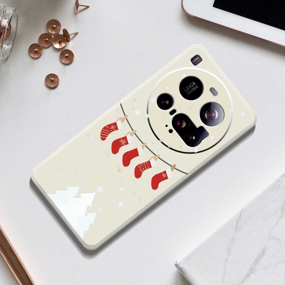 For Xiaomi 15 Ultra Case Christmas Stockings Pattern Printing Straight Edge TPU Phone Back Cover