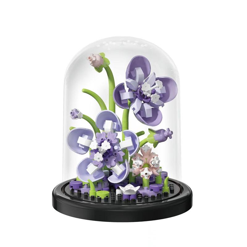 Вечный цветок мелкоблочные строительные блоки с крышкой детские развивающие игрушки для сборки настольные украшения совершенно новые