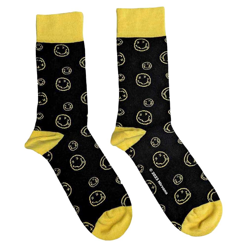 Nirvana Unisex Adult Happy Face Outline Ankle Socks