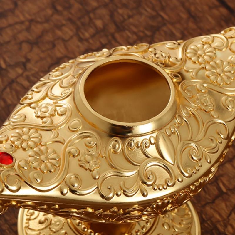 Винтажная волшебная лампа Алладина, большая ретро-металлическая фигурка джинна, исполняющего желания, скульптура, украшение комнаты, настольные аксессуары